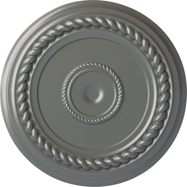 Ekena Millwork Alexandria Rope Ceiling Medallion (Fits Canopies up to 4 5/8"), 19 5/8"OD x 1 1/2"P, Silver CM18ALSLS - main